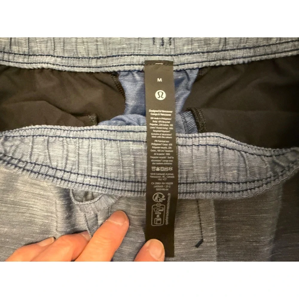 Lululemon Lab Men Blue Space Dye Tapered Jogger Pant Size M Recycled Linen Blend